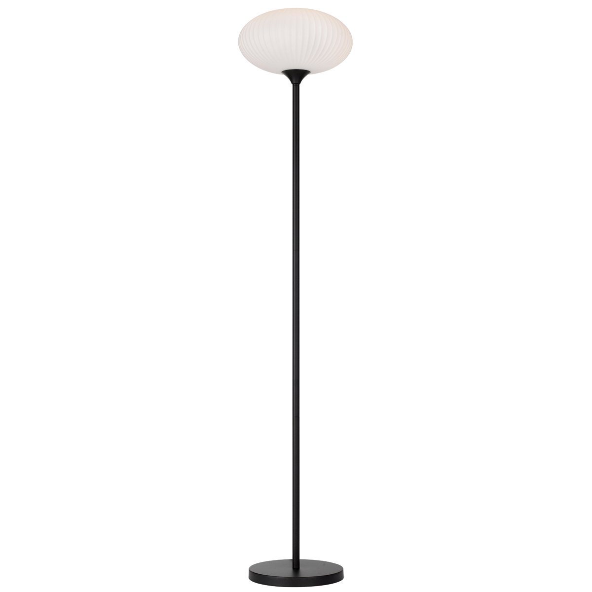 Nori Floor Lamp in Matt Black with Opal Glass