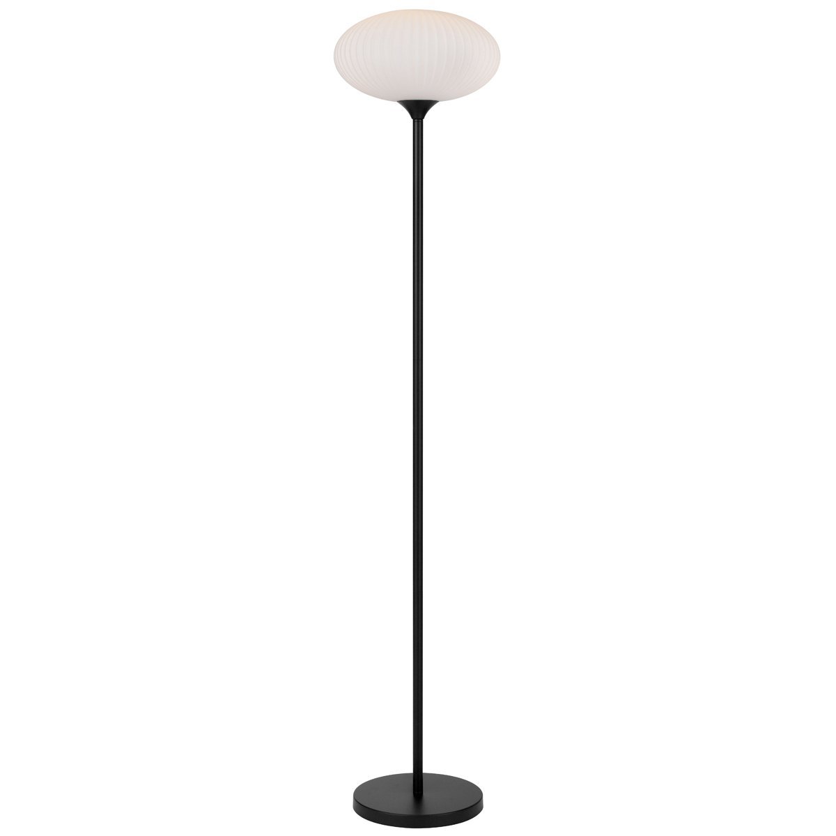 Nori Floor Lamp in Matt Black with Opal Glass