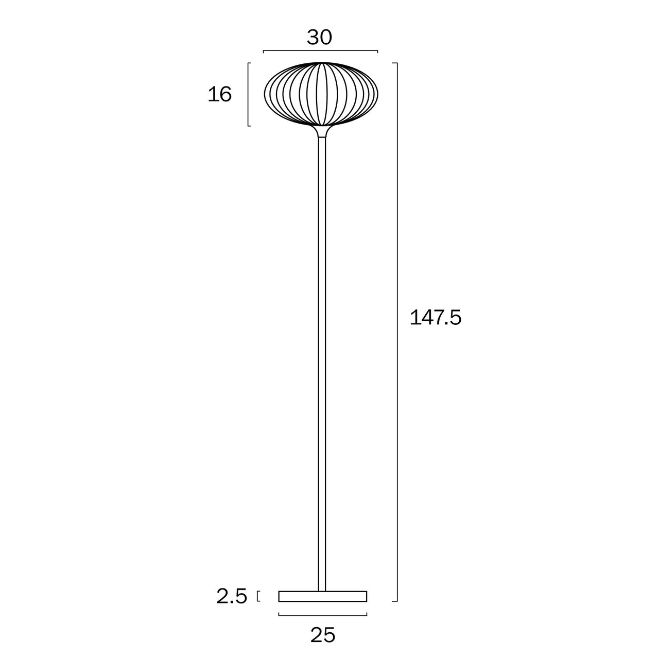 Nori Black & Opal Ribbed Glass Floor Lamp