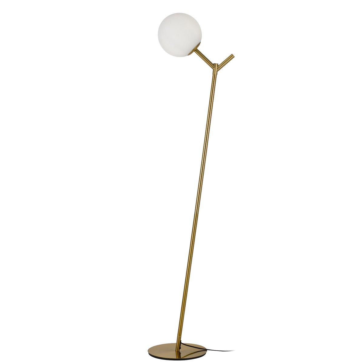 Ohh Floor Lamp in Antique Gold with Opal Glass