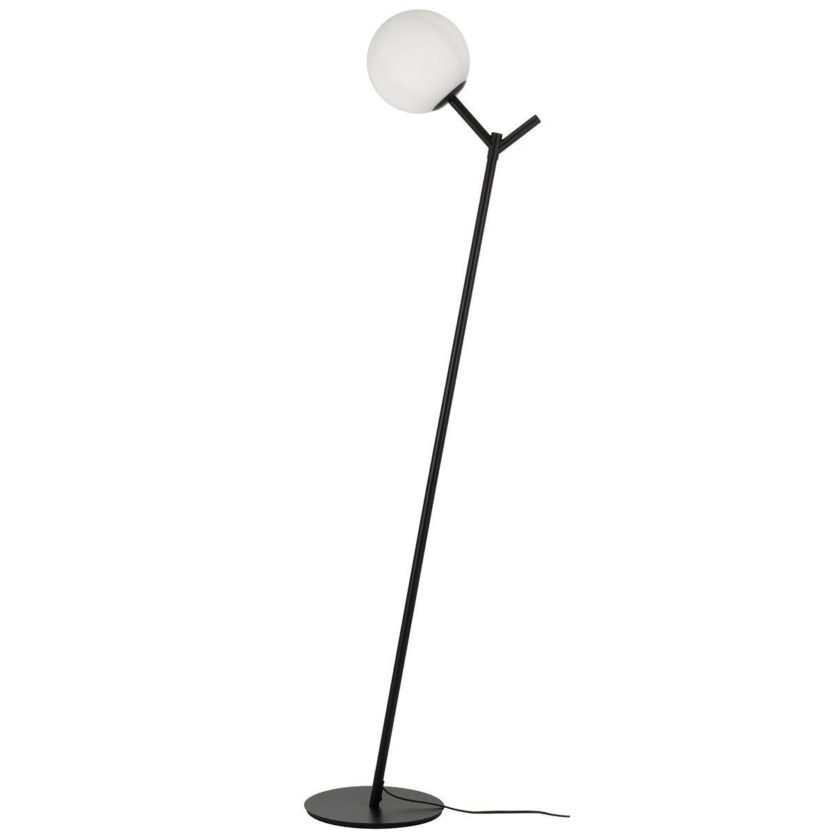 Ohh Floor Lamp in Black with Opal Glass