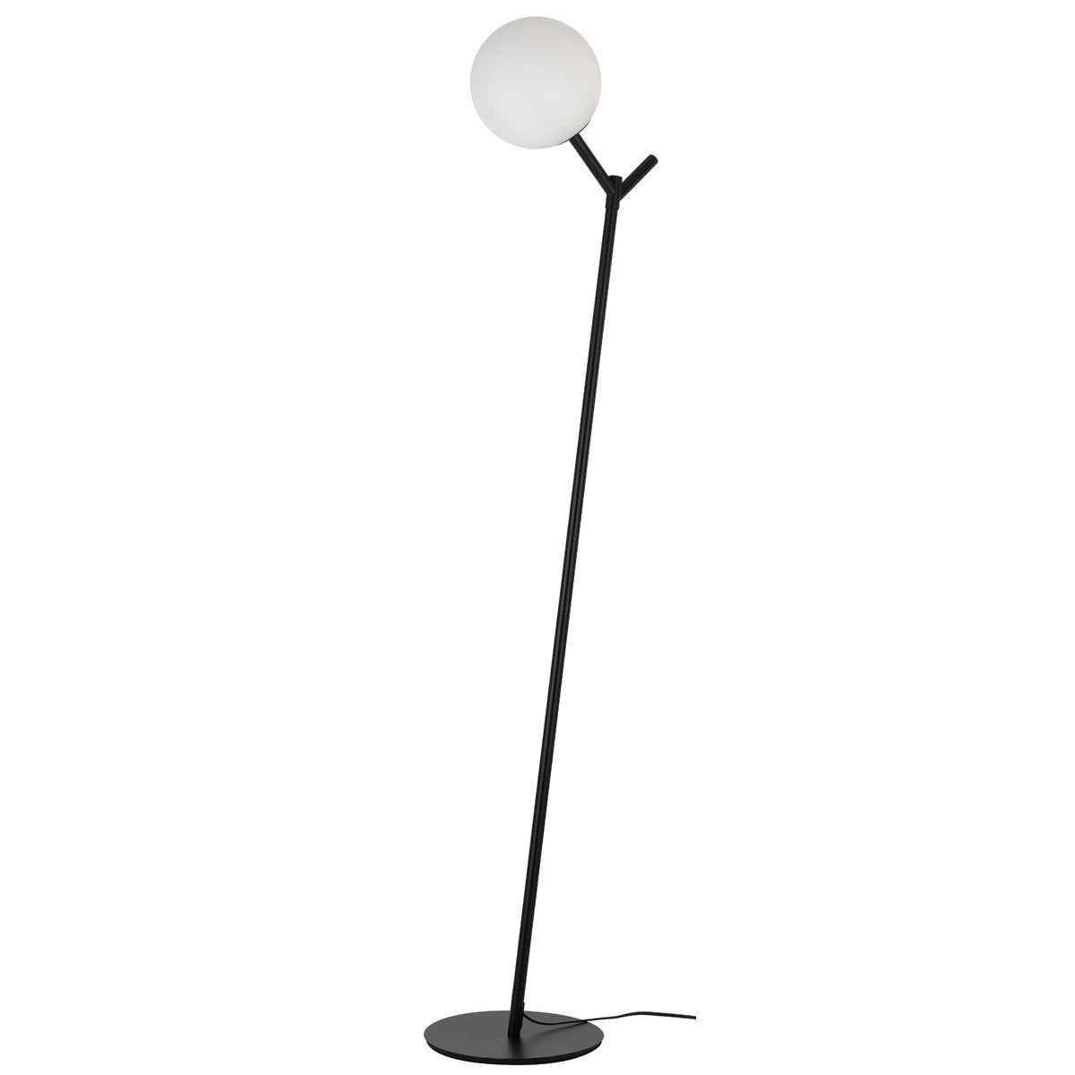 Ohh Floor Lamp in Black with Opal Glass