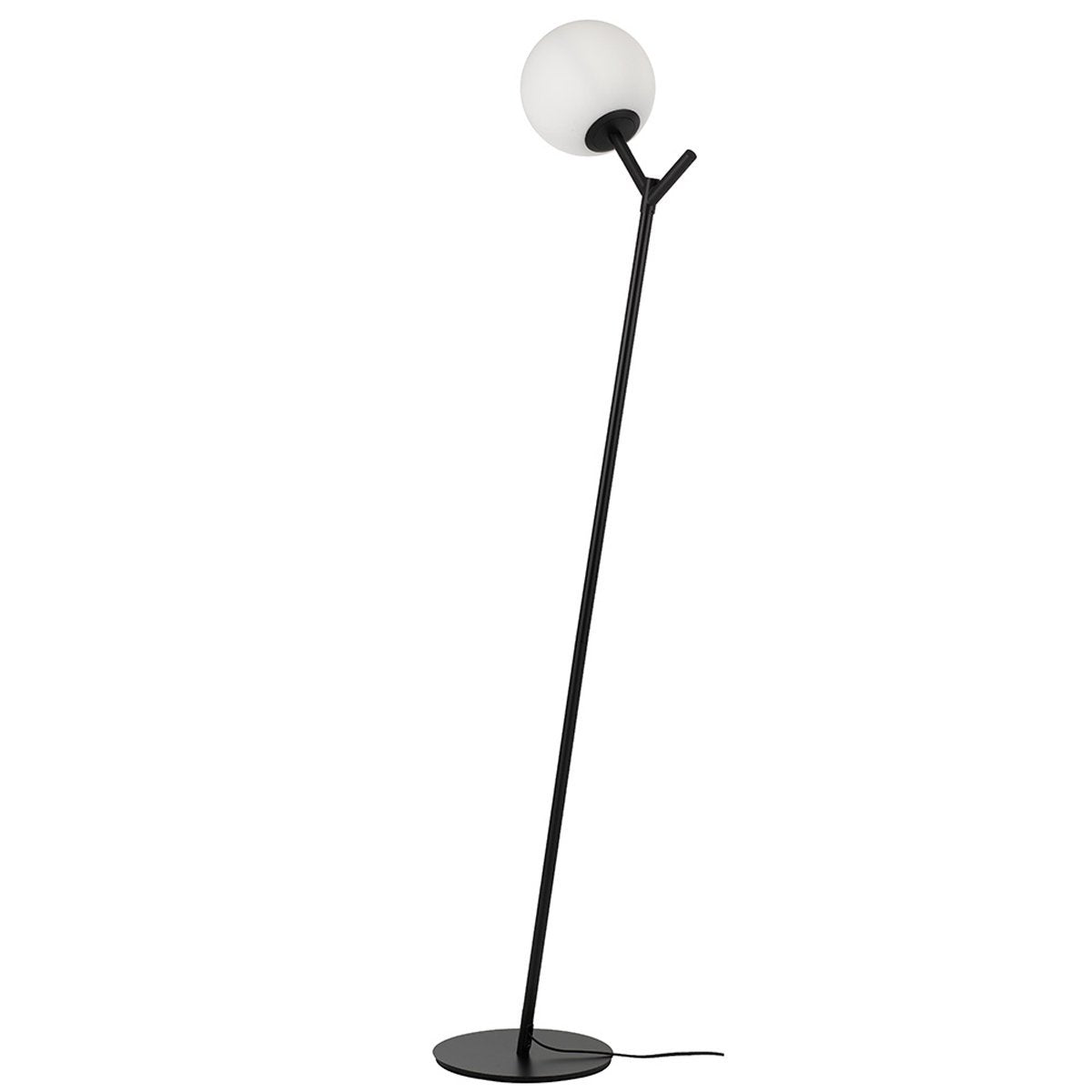 Ohh Floor Lamp in Black with Opal Glass