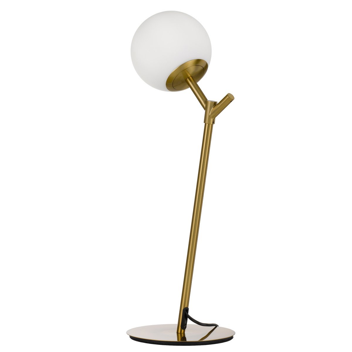 Ohh Table Lamp in Antique Gold with Opal Glass