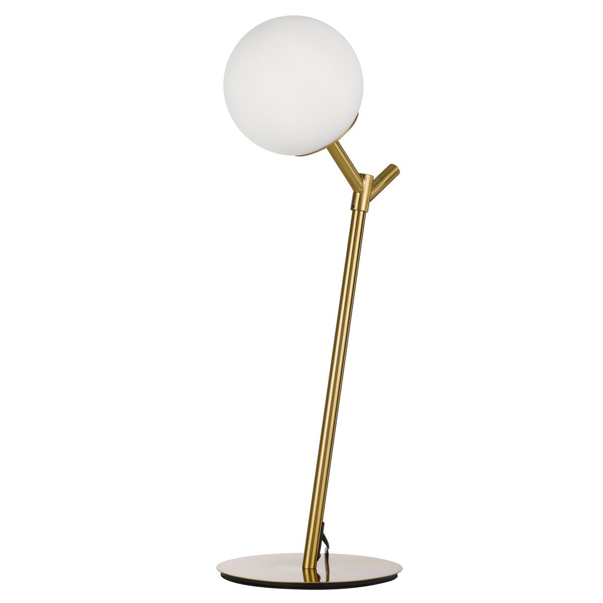 Ohh Table Lamp in Antique Gold with Opal Glass