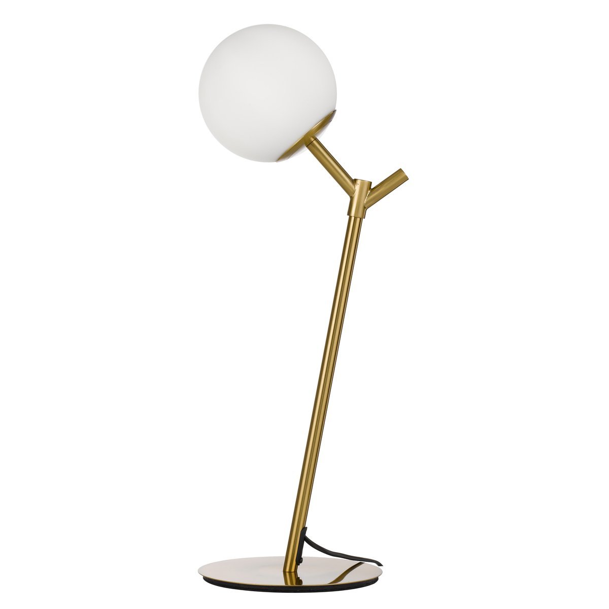 Ohh Table Lamp in Antique Gold with Opal Glass