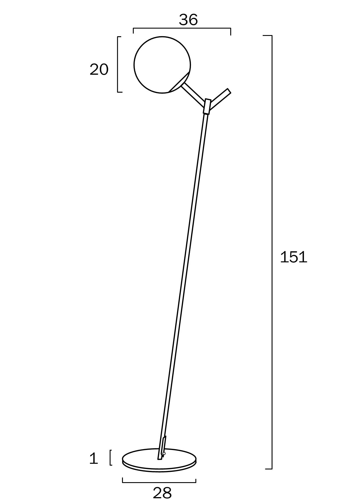 Ohh Black or Antique Gold with Opal Glass Floor Lamp