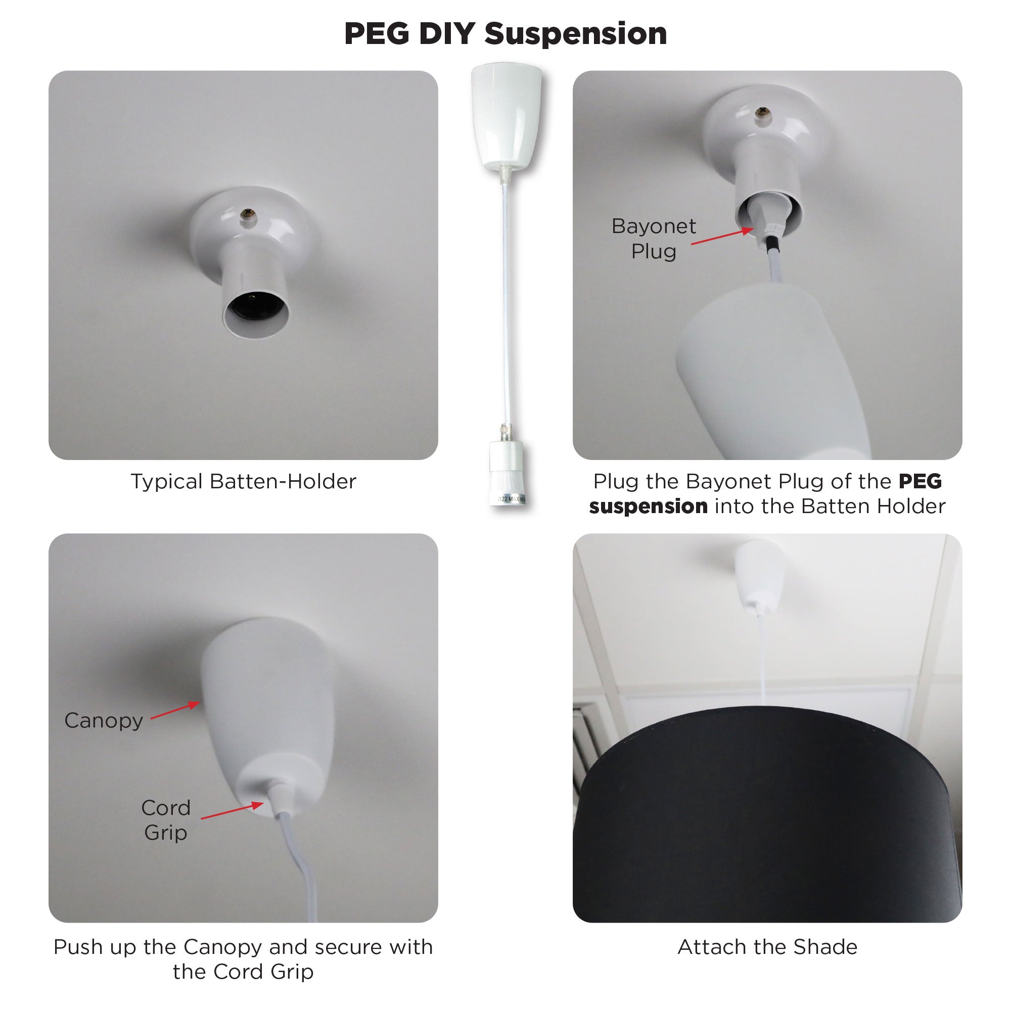 Peg.100 White DIY Suspension