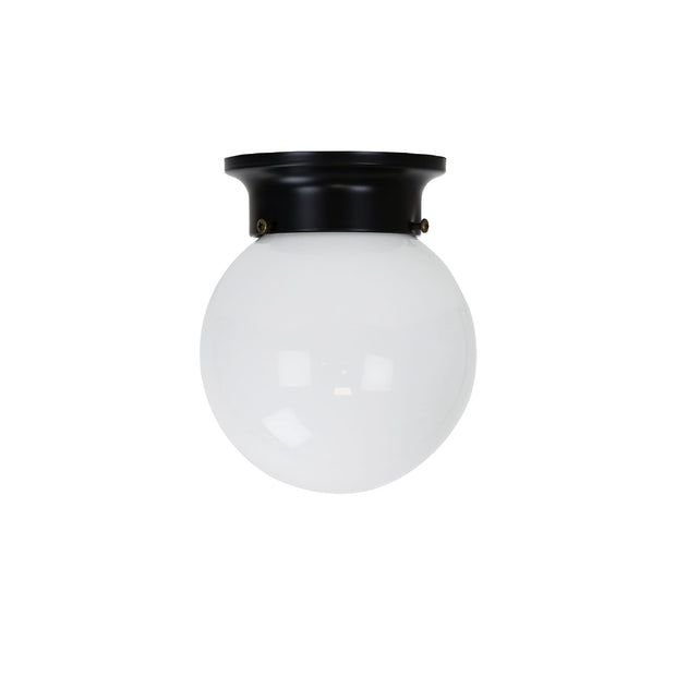 Jetball 15 Black DIY Glass Ceiling Light With Opal Glass