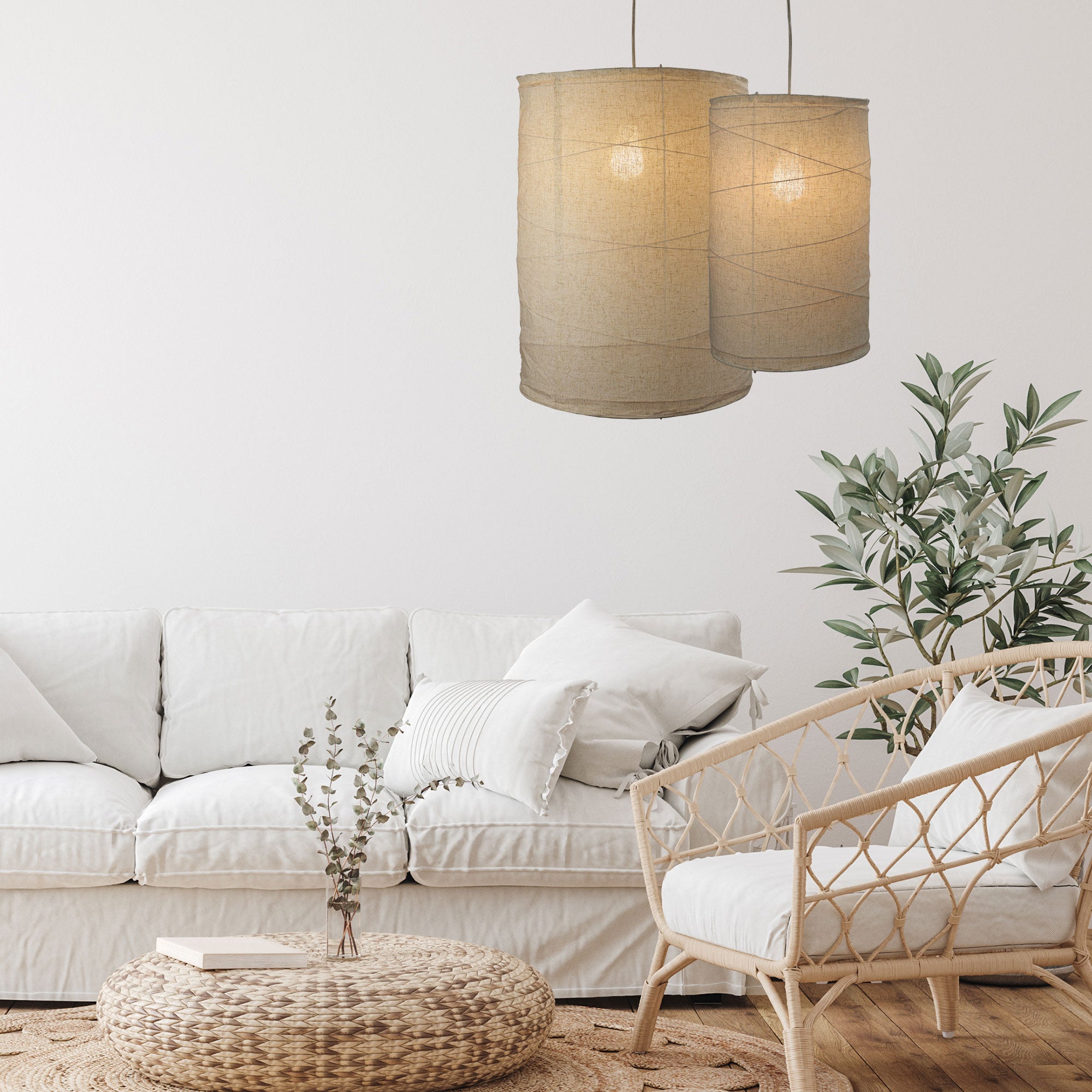 Boheme.45 Flax Linen Pendant Shade Only