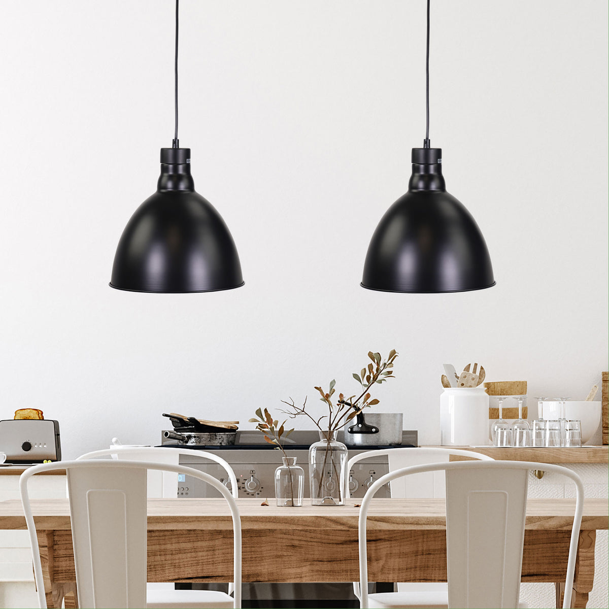 Dawson 25 Black Barn Style Metal Pendant Shade Only