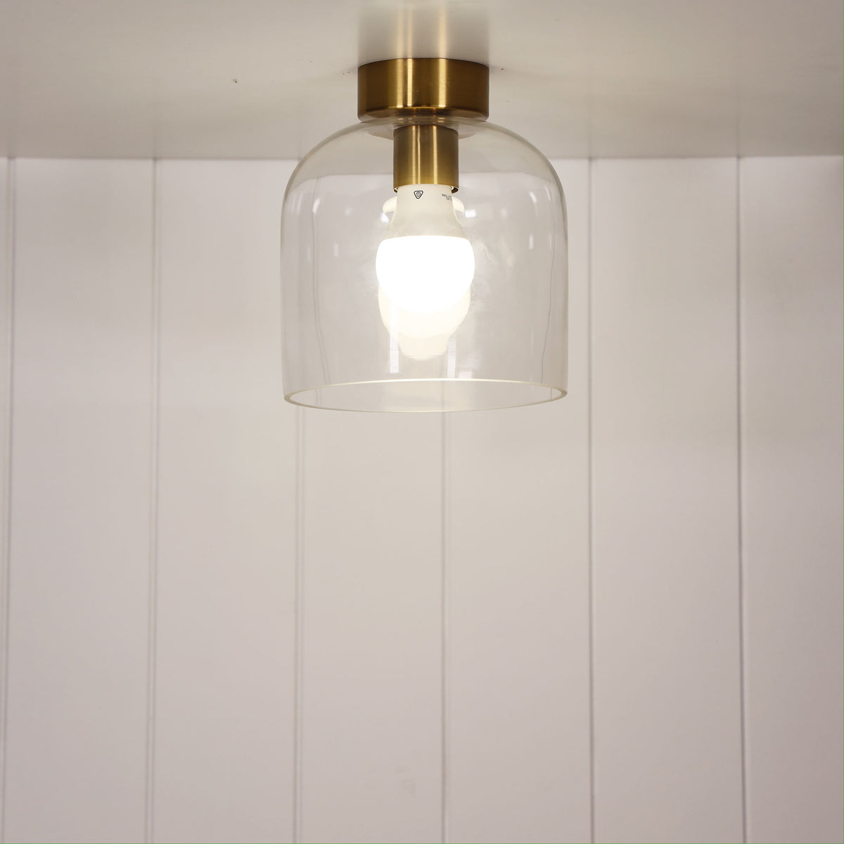 Burton Brass & Clear Glass DIY Shade