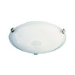 Remo 30 Alabaster Glass Oyster With Brushed Chrome Clips E27
