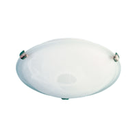 Thumbnail for Remo 30 Alabaster Glass Oyster With Brushed Chrome Clips E27