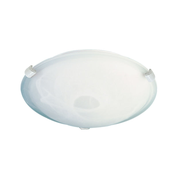 Remo 30 Alabaster Glass Oyster With White Clips E27