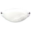 Remo 40 Alabaster Glass Oyster With Brushed Chrome Clips Twin E27