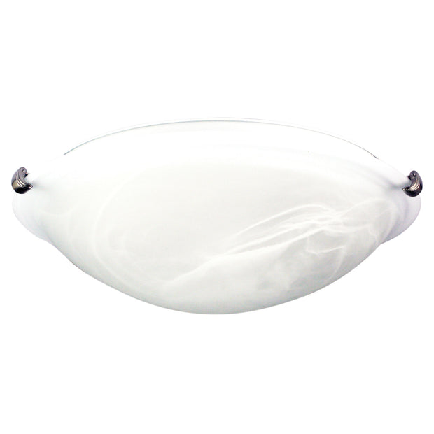 Remo 40 Alabaster Glass Oyster With Brushed Chrome Clips Twin E27