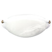 Remo 40 Alabaster Glass Oyster With Gold Clips Twin E27