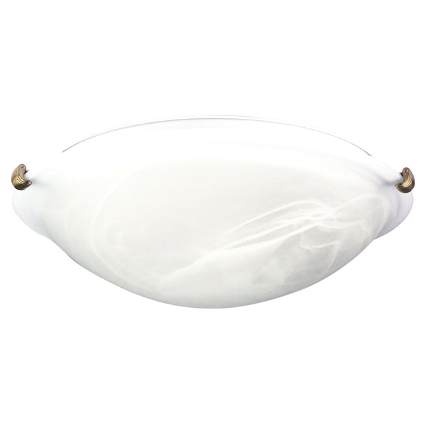 Remo 40 Alabaster Glass Oyster With Gold Clips Twin E27