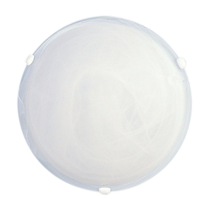 Remo 40 Alabaster Glass Oyster With White Clips Twin E27