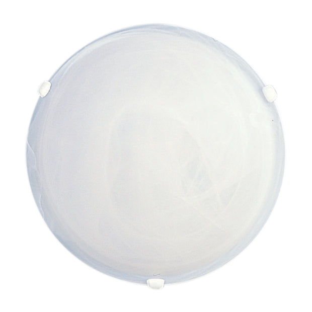 Remo 40 Alabaster Glass Oyster With White Clips Twin E27
