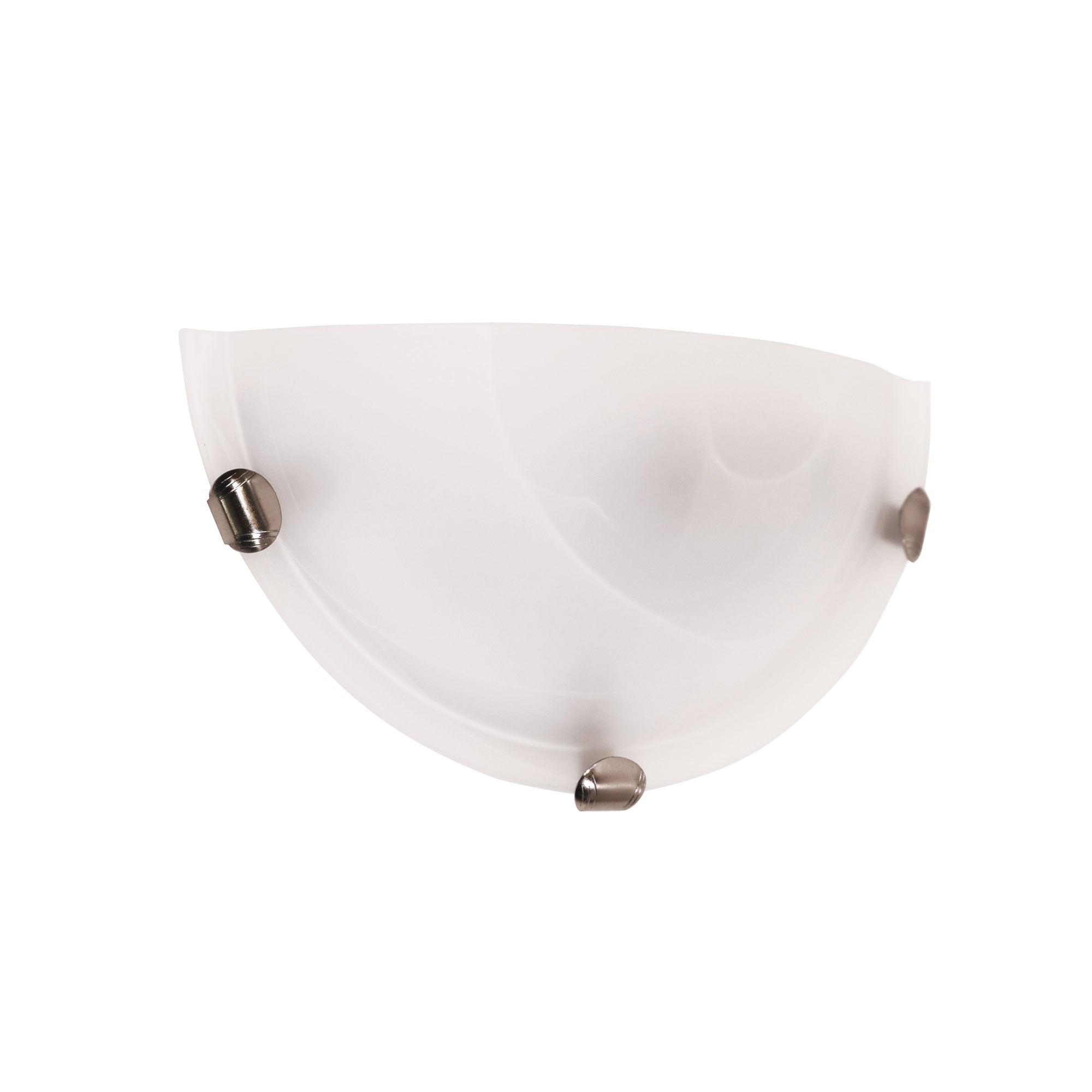 Remo Wall Alabaster Glass Wall Light With Brushed Chrome Clips