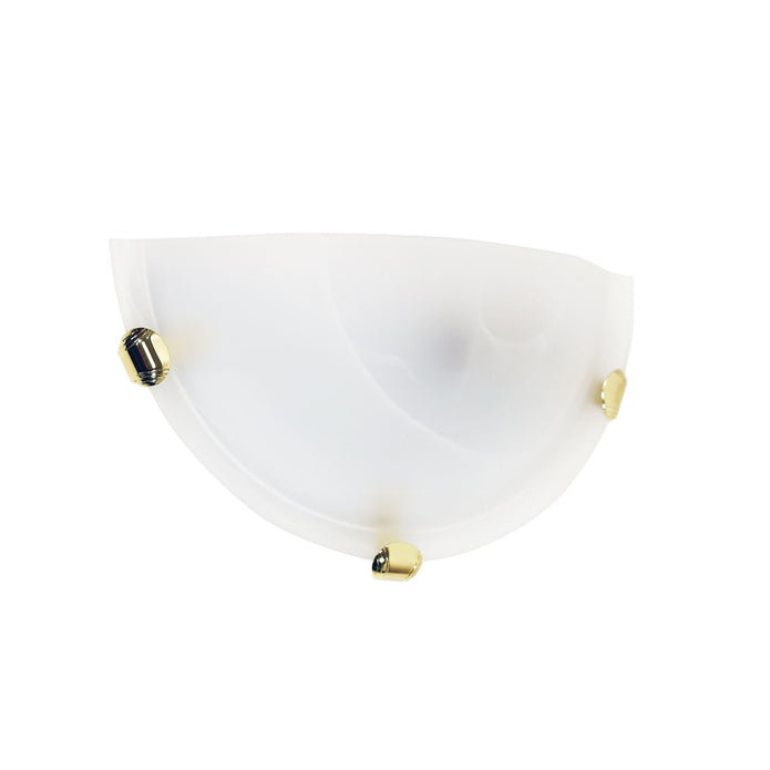 Remo Wall Alabaster Glass Wall Light With Gold Clips