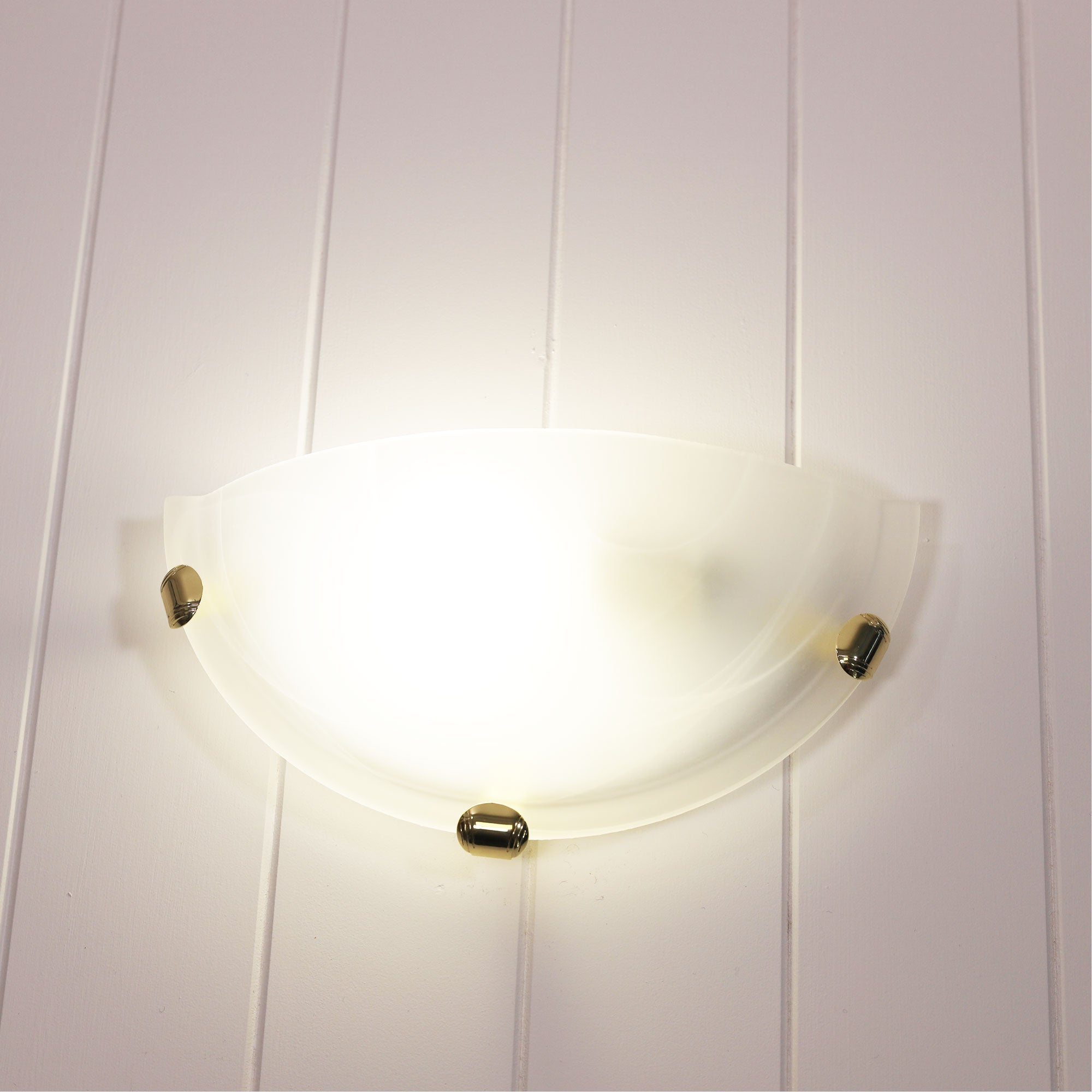 Remo Alabaster Glass With Gold Clips Wall Light