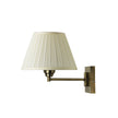 Swingley Antique Brass Traditional Swing Arm Wall Light With Fabric Shade