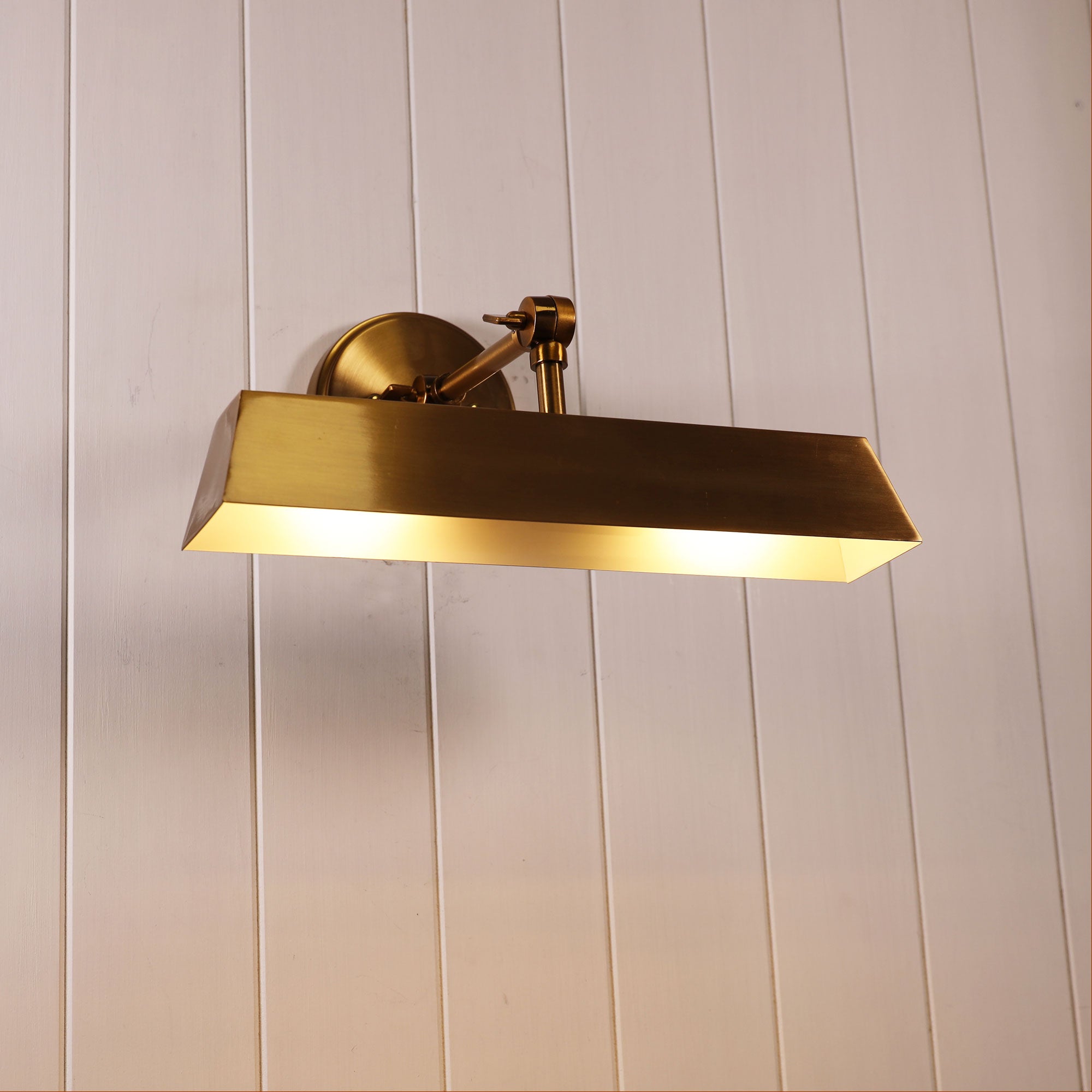 Loxby Satin Brass 2 Light Adjustable Wall Light