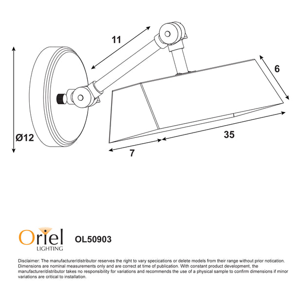 Loxby Bronze 2 Light Adjustable Wall Light