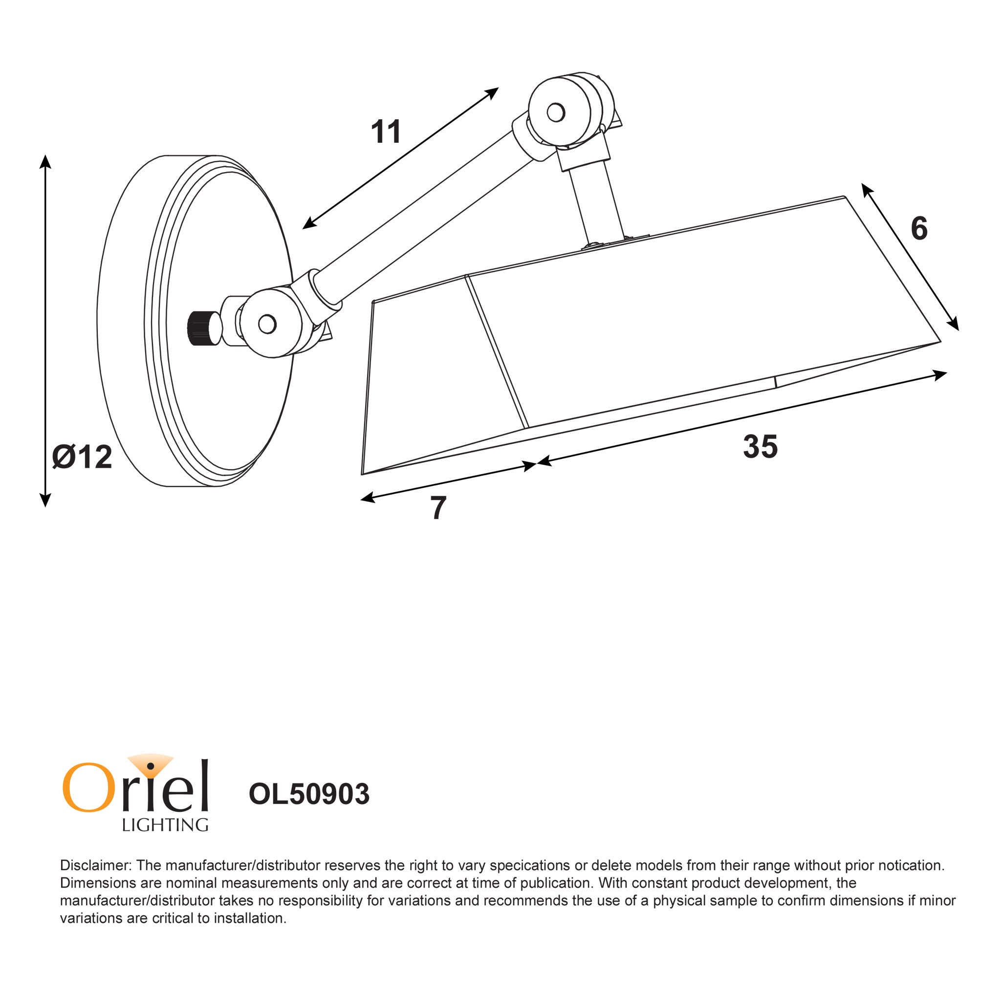 Loxby Black 2 Light Adjustable Wall Light