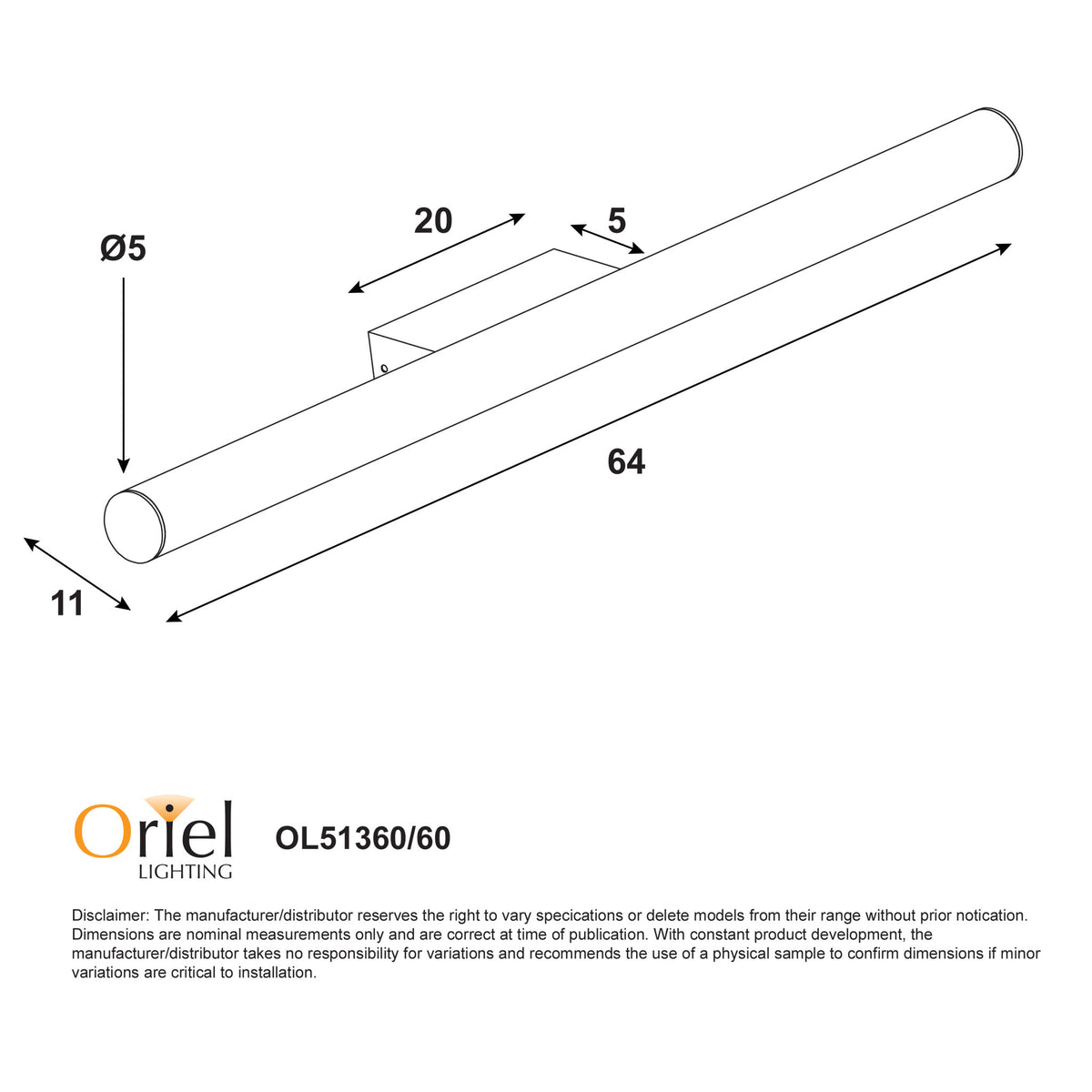 Trella 60 White & Opal 12W CCT IP44 Vanity Light
