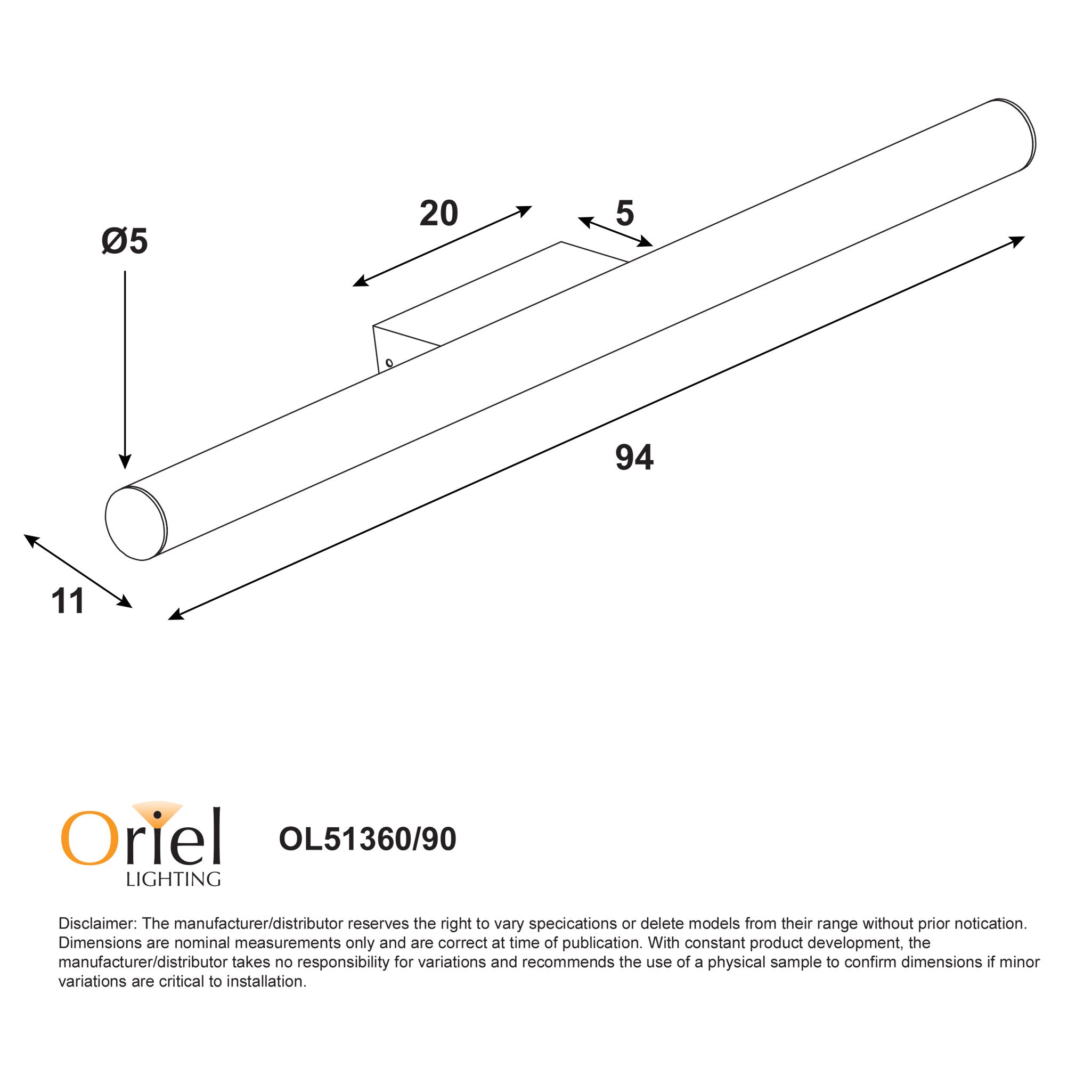 Trella.90 Chrome & Opal 18W CCT IP44 Vanity Light