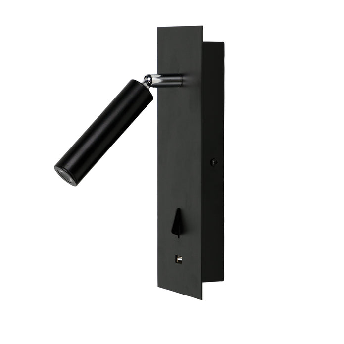 Hotel 3W LED Spot With Usb &Amp; Switch Black