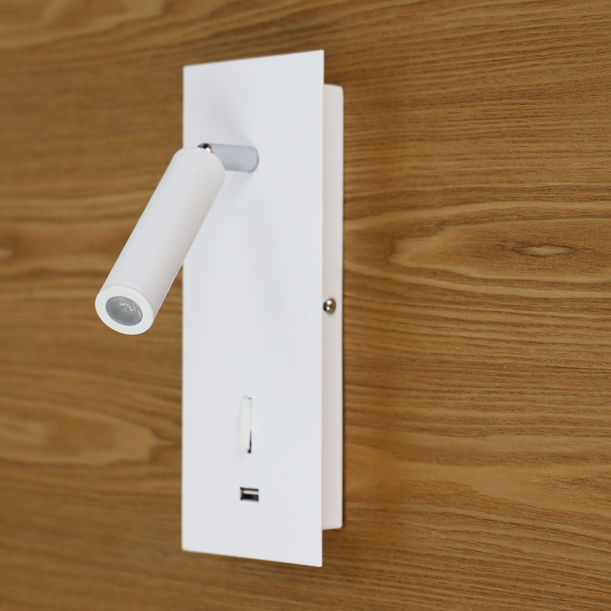 Hotel White 3W 4000K LED Spot Wall Light With Usb & Switch