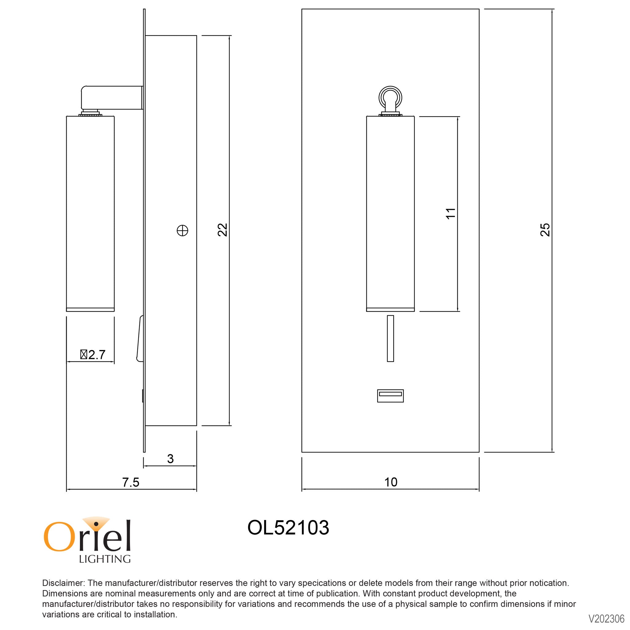 Hotel White 3W 4000K LED Spot Wall Light With Usb & Switch