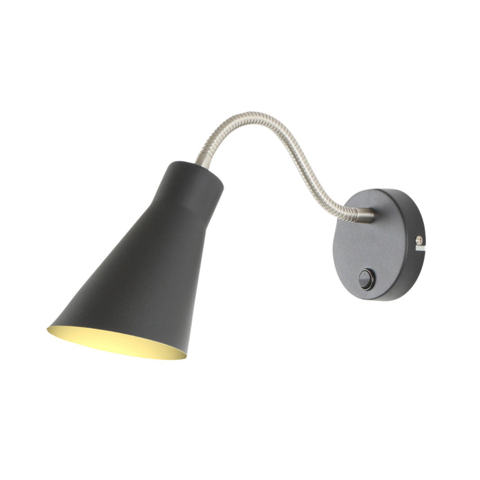 Thor Black Flexi Goose-neck Wall Light