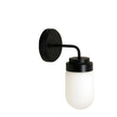 Dunburn Black & Opal Matt Glass E27 IP44 Wall Light