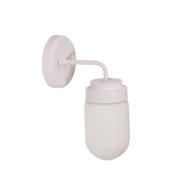 Dunburn White & Opal Matt Glass E27 IP44 Wall Light