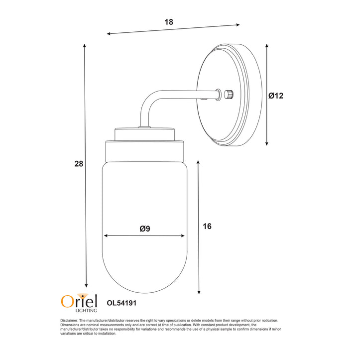 Dunburn White & Opal Matt Glass E27 IP44 Wall Light