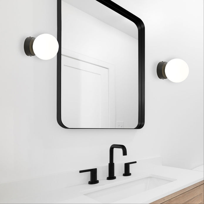 Globo Black & Opal Matt Glass G9 IP44 Vanity Light