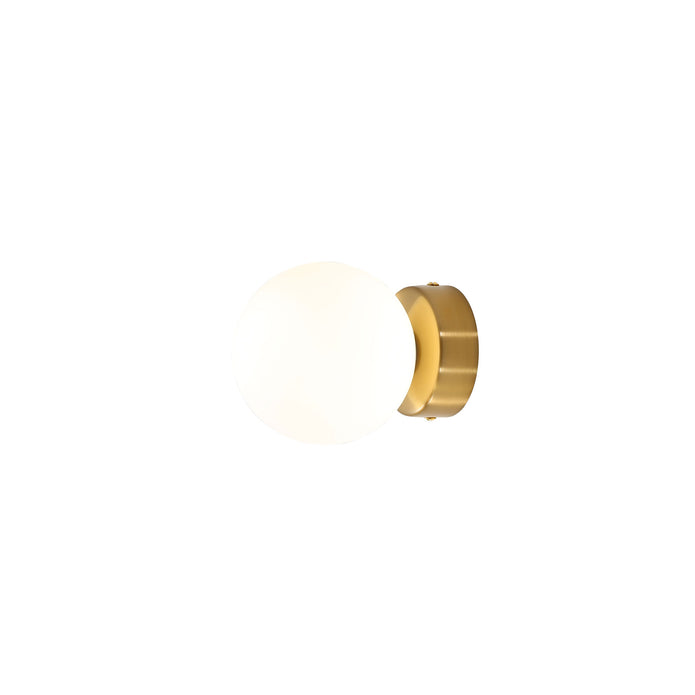 Globo Satin Brass & Opal Matt Glass G9 IP44 Vanity Light