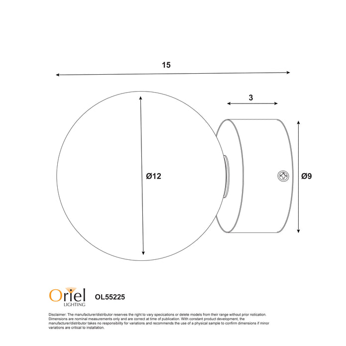 Globo Black & Opal Matt Glass G9 IP44 Vanity Light
