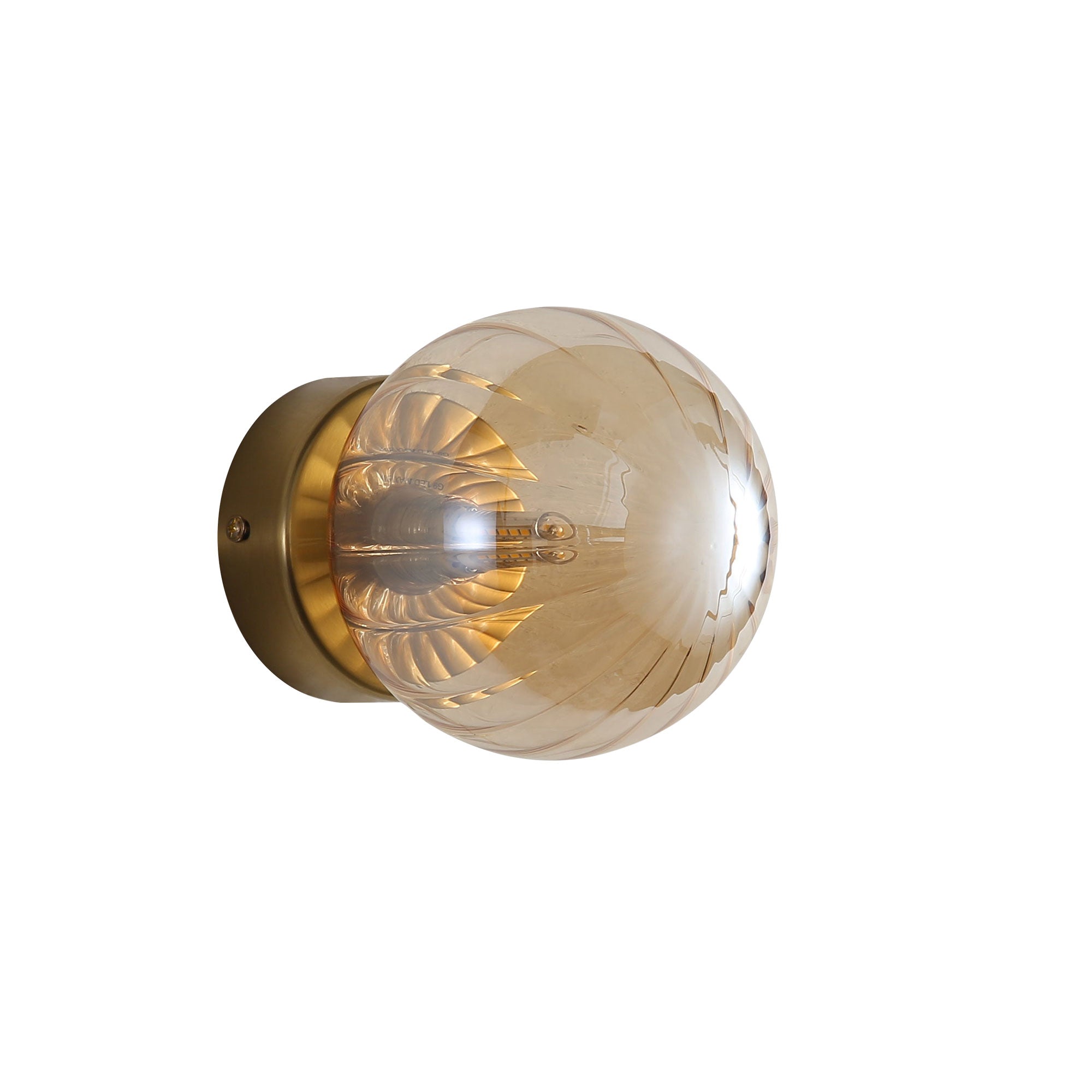 Juni G9 Amber IP44 Ribbed Optic Glass Wall Light