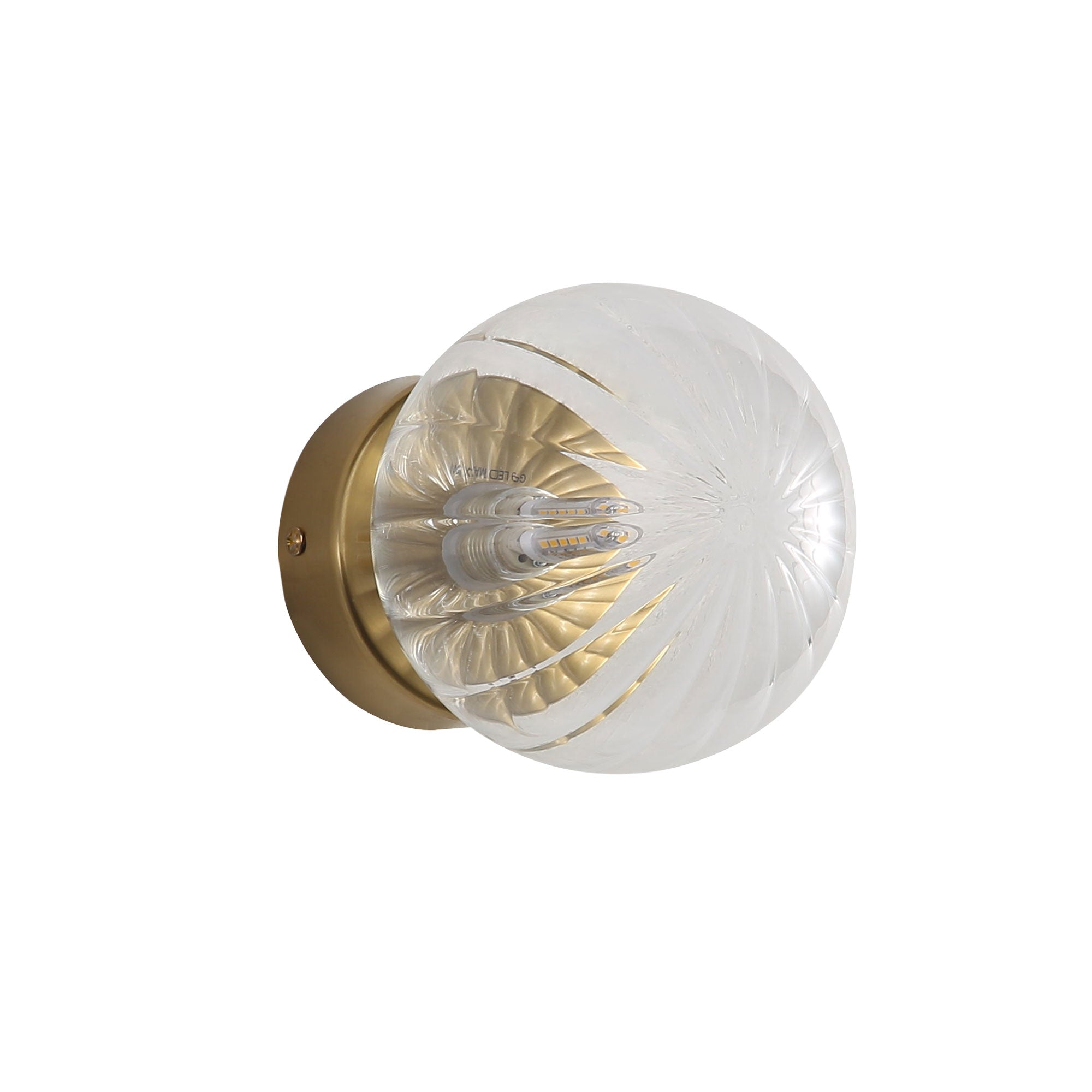 Juni G9 Clear IP44 Ribbed Optic Glass Wall Light