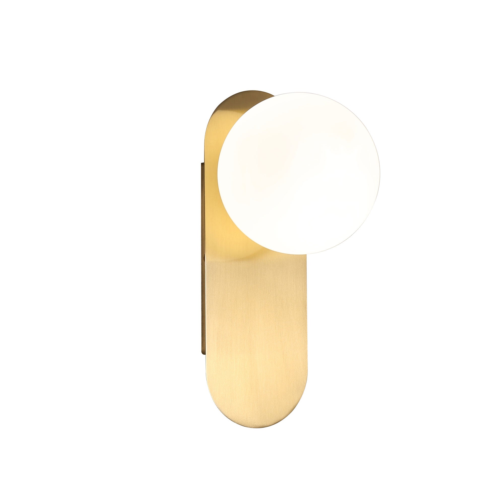 Ping Satin Brass & Opal Matt Glass G9 Wall Light