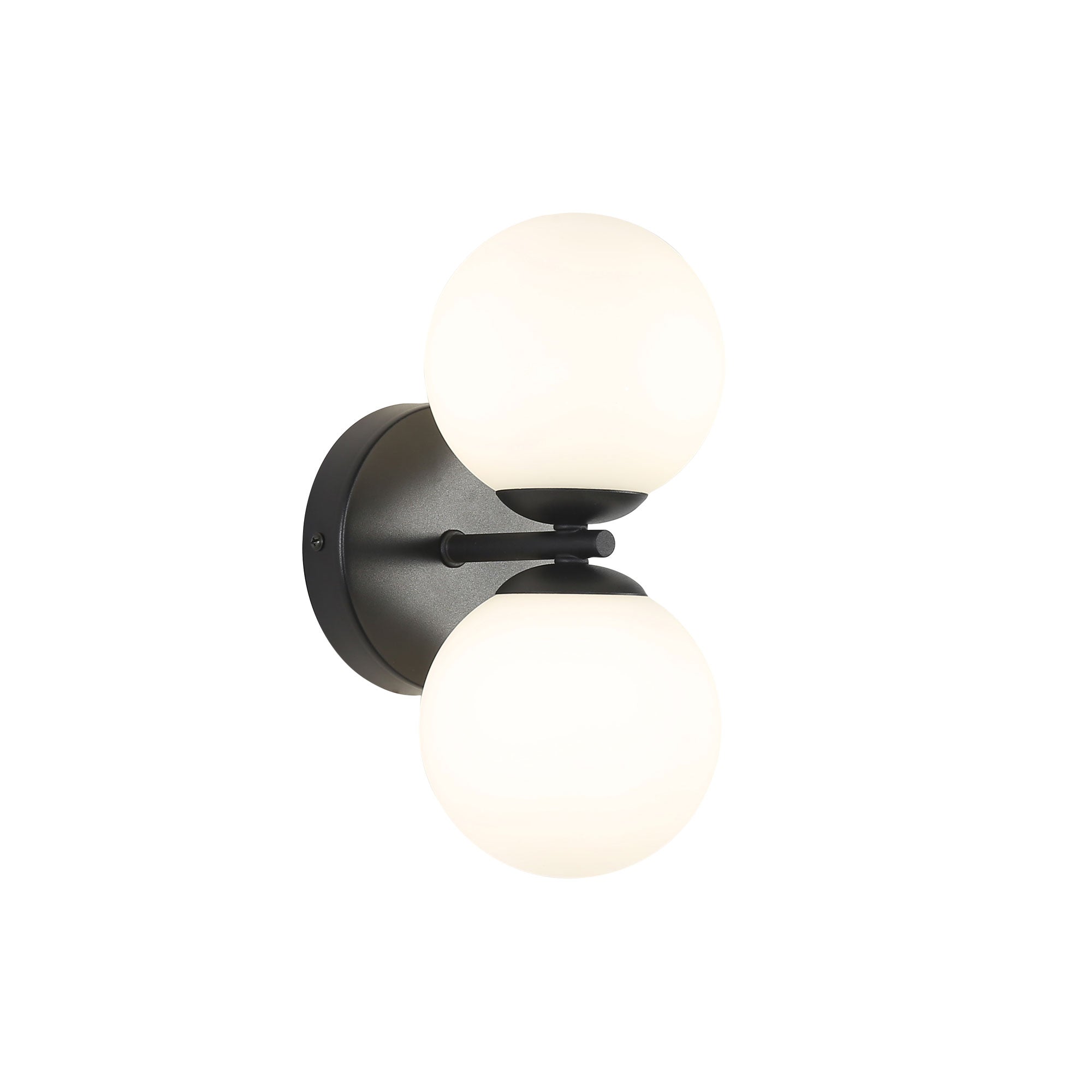 Oberon.2 Black & Opal Matt Glass G9 Twin Wall Light