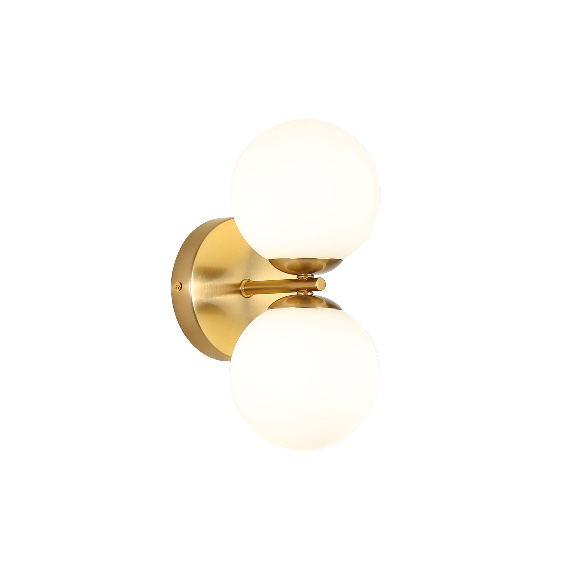 Oberon.2 Satin Brass & Opal Matt Glass G9 Twin Wall Light