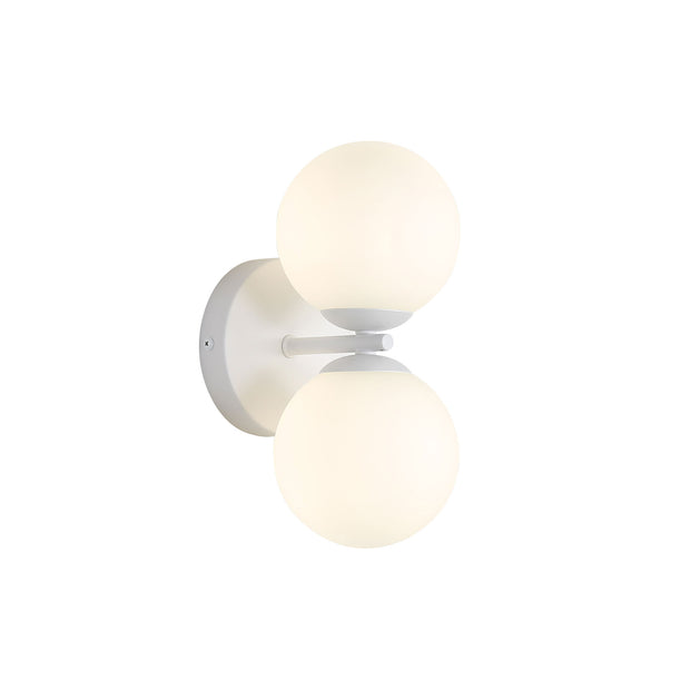 Oberon 2 White & Opal Matt Glass G9 Twin Wall Light